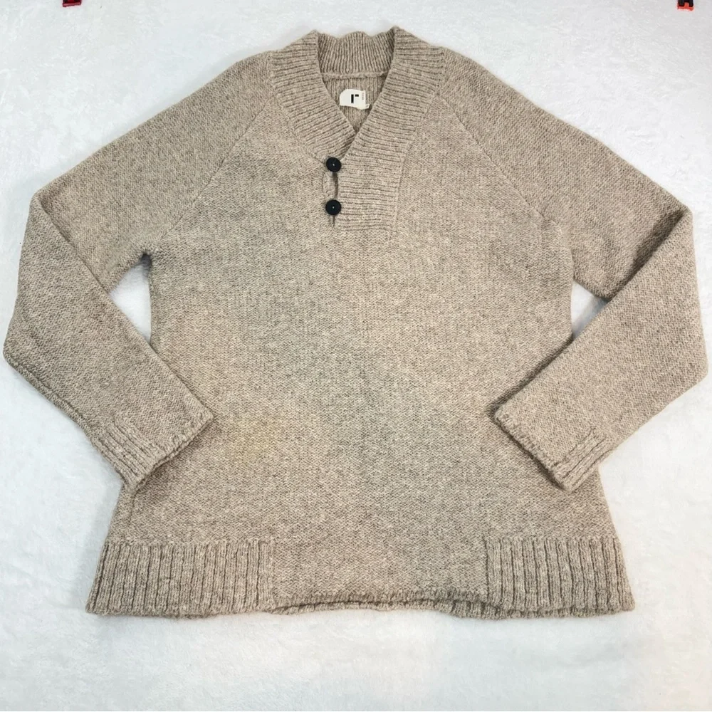 Rogan NYC Alpaca Blend Shawl Collar Sweater Mens XL Made In Peru Huckberry Beige